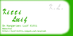 kitti luif business card